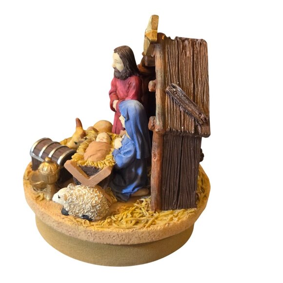Nativity Candle Topper By Our America Christmas Decoration Baby Jesus Manger - Picture 3 of 12